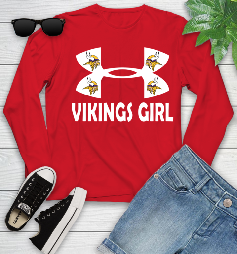 NFL Minnesota Vikings Girl Under Armour Football Sports Youth Long Sleeve 11
