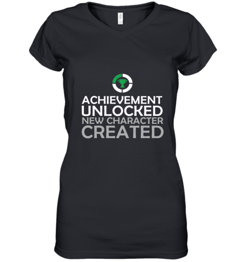 Achievement Unlocked Fatherhood And New Character Created Matching Version Two Women's V-Neck T-Shirt