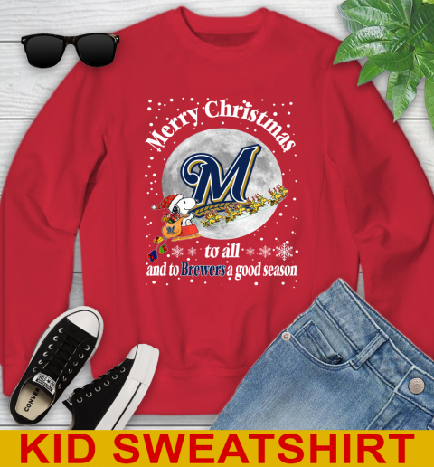 Milwaukee Brewers Merry Christmas To All And To Brewers A Good Season MLB Baseball Sports Youth Sweatshirt 7