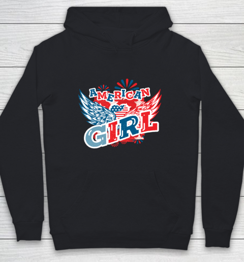 4th Of July American Girl, Fourth Of July Youth Hoodie