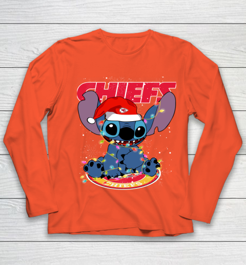 Kansas City Chiefs NFL Football noel stitch Christmas Youth Long Sleeve 2