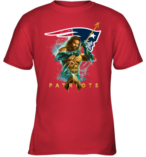 NFL New England Patriots Aquaman DC Football Sports 7nOuBj9o66n youth t shirt 26 95 151514 front red