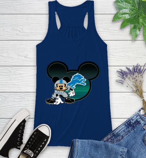 NFL Detroit Lions Mickey Mouse Disney Football T Shirt Racerback Tank 9
