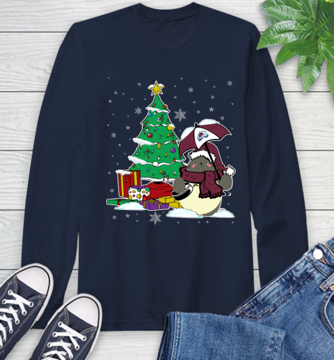 Colorado Avalanche NHL Hockey Cute Tonari No Totoro Christmas Sports Long Sleeve T-Shirt 3