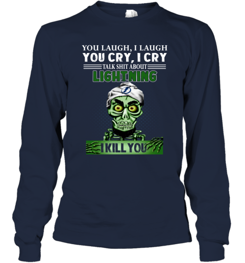 NHL Talk Shit About Tampa Bay Lightning I Kill You Achmed The Dead Terrorist Jeffrey Dunham Hockey wWZ7kqFTURL long sleeve tee 14 95 151514 front navy