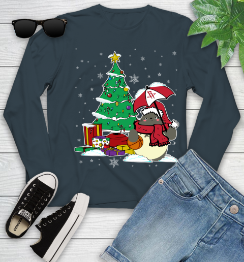 Houston Rockets NBA Basketball Cute Tonari No Totoro Christmas Sports Youth Long Sleeve 9