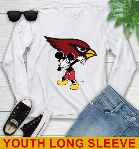 Arizona Cardinals NFL Football Dabbing Mickey Disney Sports Youth Long Sleeve