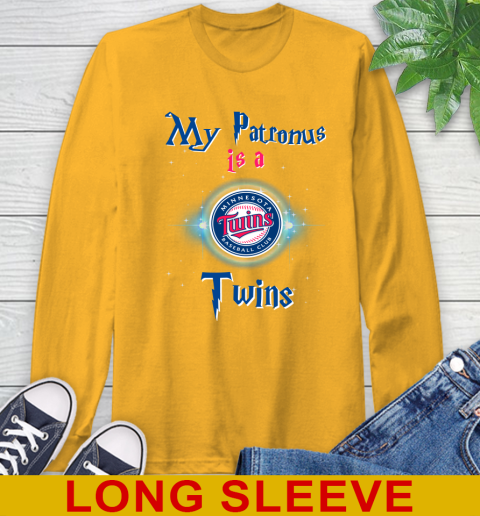 MLB Baseball Harry Potter My Patronus Is A Minnesota Twins Long Sleeve T-Shirt 2