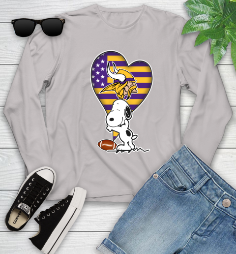 Minnesota Vikings NFL Football The Peanuts Movie Adorable Snoopy Youth Long Sleeve 12