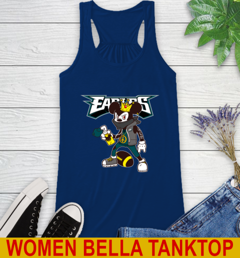 Philadelphia Eagles NFL Football Mickey Peace Sign Sports Racerback Tank 9