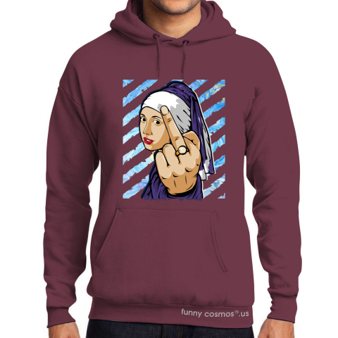 Air Jordan 1 Court Purple Matching Sneaker Tshirt The girl With The Pearl Earing Middle Finger Purple and White Jordan Tshirt