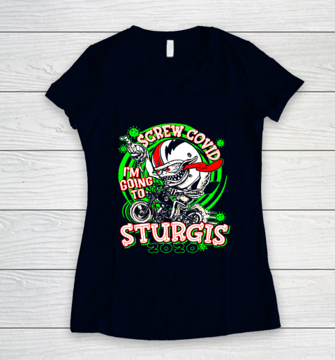 Screw Covid I'm Going to Sturgis 2020 Women's V-Neck T-Shirt 2