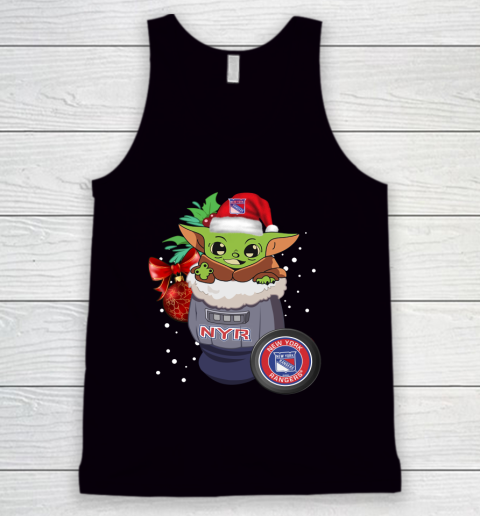 New York Rangers Christmas Baby Yoda Star Wars Funny Happy NHL Tank Top