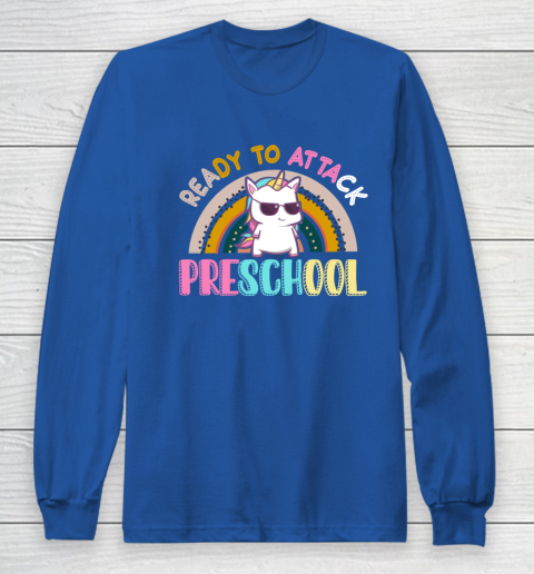 Back to school shirt Ready To Attack PreSchool Unicorn Long Sleeve T-Shirt 14