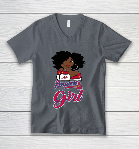 Atlanta Braves Girl MLB V-Neck T-Shirt 5