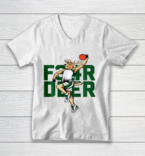 Fear Deer Milwaukee Basketball and Hunting Bucks Hobby V-Neck T-Shirt
