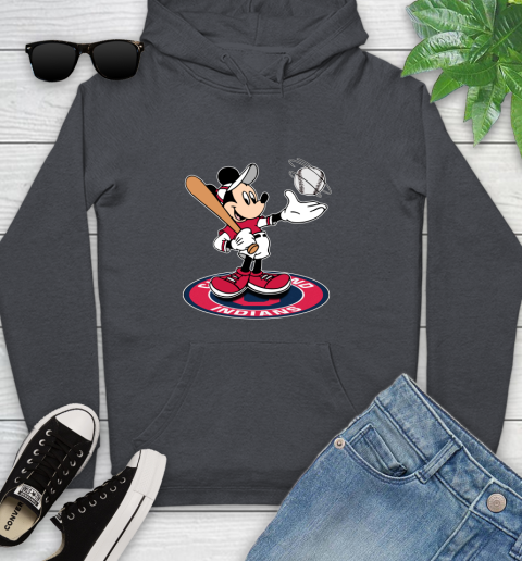 MLB Baseball Cleveland Indians Cheerful Mickey Disney Shirt Youth Hoodie 8
