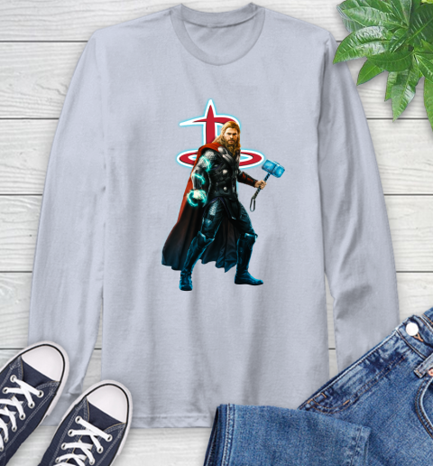 NBA Thor Avengers Endgame Basketball Houston Rockets Long Sleeve T-Shirt 6