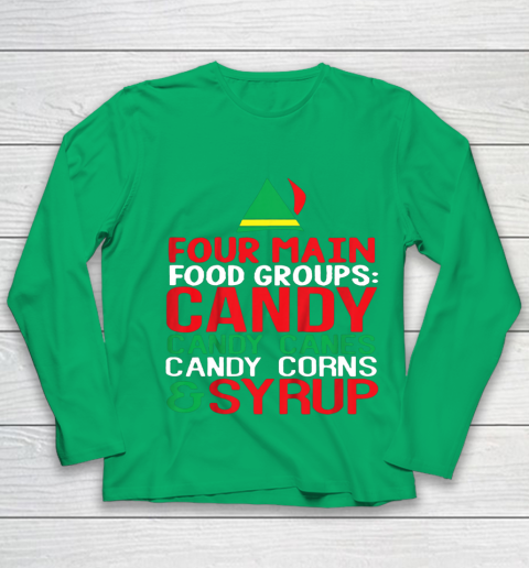 4 Main Food Groups Elf Buddy Christmas Youth Long Sleeve 4