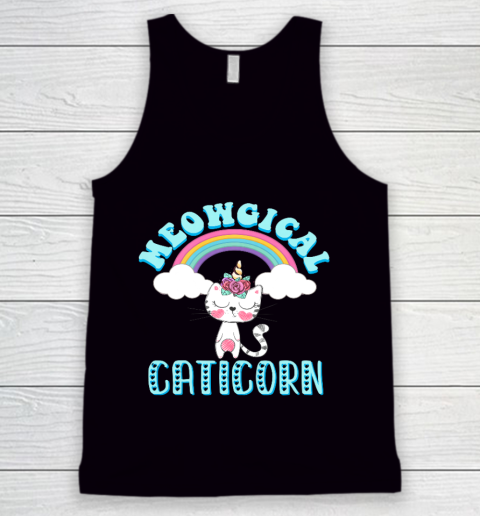 Meowgical Caticorn T Shirt Cat Unicorn Girls Women Kittycorn Tank Top
