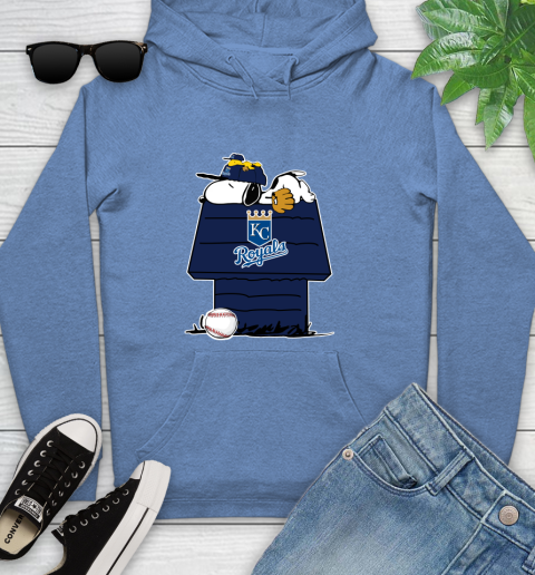 MLB Kansas City Royals Snoopy Woodstock The Peanuts Movie Baseball T Shirt Youth Hoodie 12