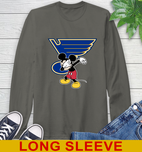 St.Louis Blues NHL Hockey Dabbing Mickey Disney Sports Long Sleeve T-Shirt 8