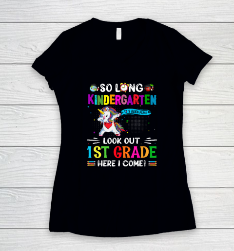 So Long Kindergarten 1st Grade Here I Come Women's V-Neck T-Shirt