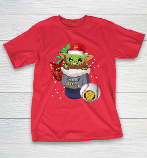 Pittsburgh Pirates Christmas Baby Yoda Star Wars Funny Happy MLB T-Shirt 10