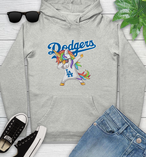 Los Angeles Dodgers MLB Baseball Funny Unicorn Dabbing Sports Youth Hoodie