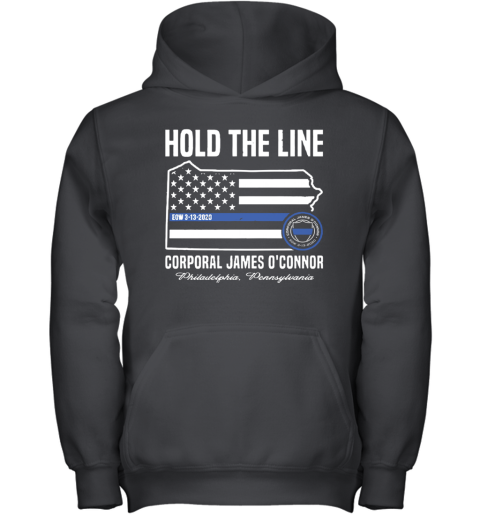 America Flag Hold The Line Corporal James O'connor Youth Hoodie