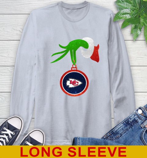 Kansas City Chiefs Grinch Merry Christmas NFL Football Long Sleeve T-Shirt 6