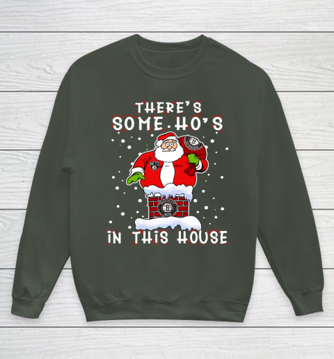 Brooklyn Nets Christmas There Is Some Hos In This House Santa Stuck In The Chimney NBA Youth Sweatshirt 8