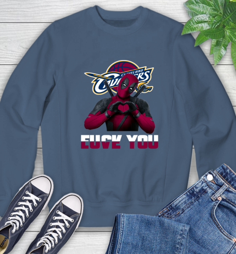 NBA Cleveland Cavaliers Deadpool Love You Fuck You Basketball Sports Sweatshirt 8