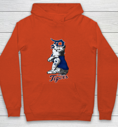 MLB Baseball My Cat Loves Detroit Tigers Youth Hoodie 3