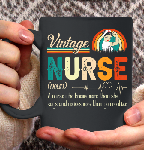 Nurse Shirt Vintage Nurse Definition Funny Retro Nursing Gifts Men Women T Shirt Ceramic Mug 11oz