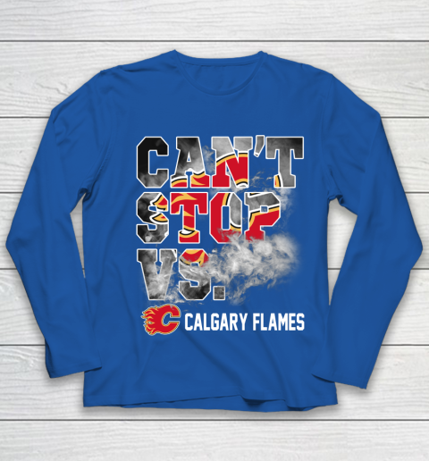 NHL Calgary Flames Hockey Can't Stop Vs Youth Long Sleeve 7