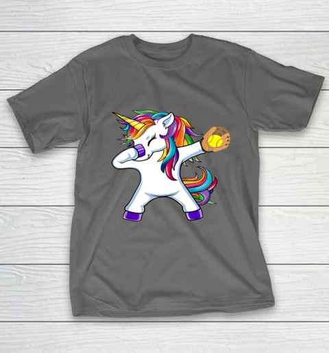 Dabbing Unicorn Softball T Shirt Funny Dab Gift T-Shirt 21