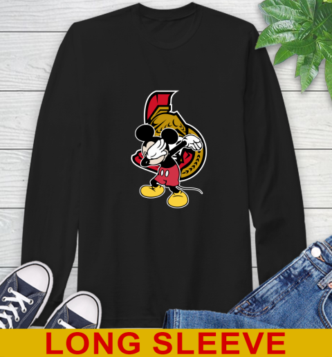 Ottawa Senators NHL Hockey Dabbing Mickey Disney Sports Long Sleeve T-Shirt 2