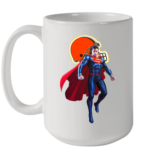 NFL Superman DC Sports Football Cleveland Browns Ceramic Mug 15oz