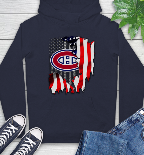Montreal Canadiens NHL Hockey American Flag Hoodie 3