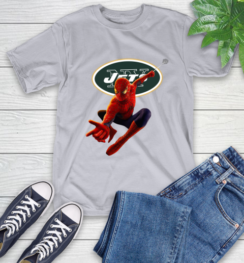 NFL Spider Man Avengers Endgame Football New York Jets T-Shirt 6
