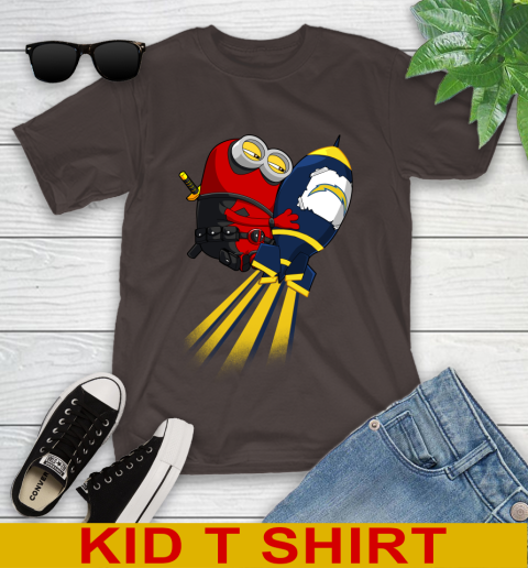 NFL Football Los Angeles Chargers Deadpool Minion Marvel Shirt Youth T-Shirt 6