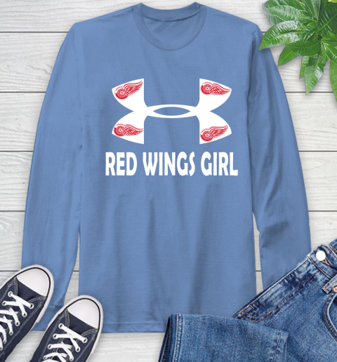 NHL Detroit Red Wings Girl Under Armour Hockey Sports Long Sleeve T-Shirt 12