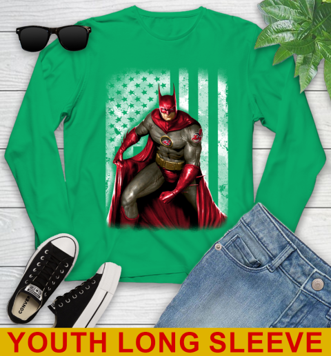 Cleveland Indians MLB Baseball Batman DC American Flag Shirt Youth Long Sleeve 7