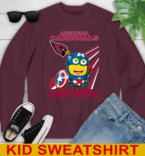 NFL Football Arizona Cardinals Captain America Marvel Avengers Minion Shirt Youth Sweatshirt 4