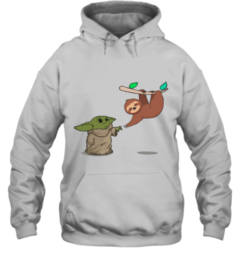 Baby Yoda And Sloth Touch Hands Hoodie