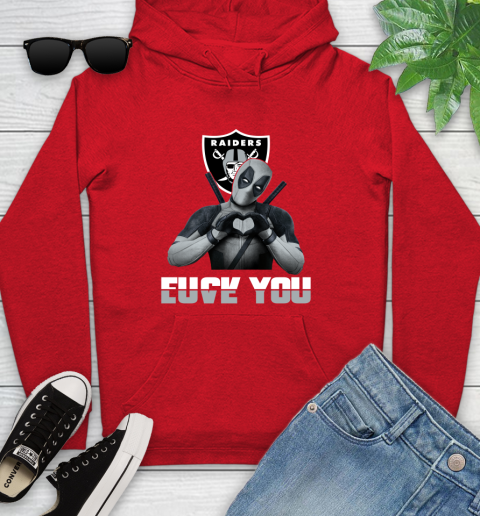 NHL Oakland Raiders Deadpool Love You Fuck You Football Sports Youth Hoodie 12