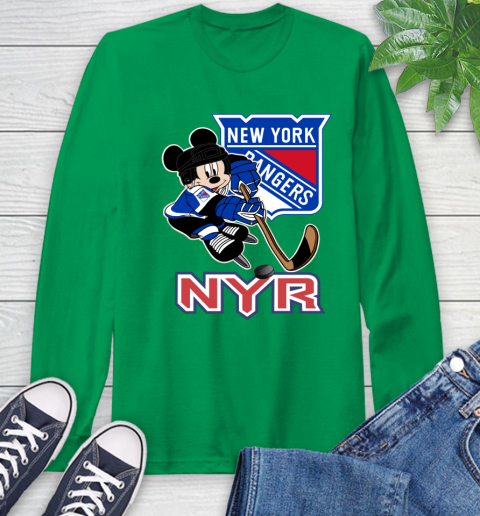 NHL New York Rangers Mickey Mouse Disney Hockey T Shirt Long Sleeve T-Shirt 7
