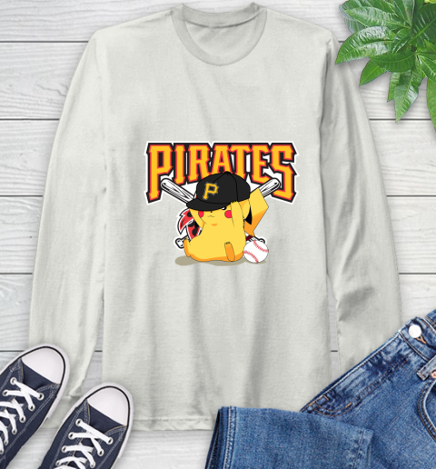 MLB Pikachu Baseball Sports Pittsburgh Pirates Long Sleeve T-Shirt 12