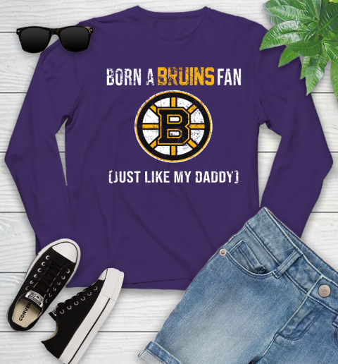 NHL Boston Bruins Hockey Loyal Fan Just Like My Daddy Shirt Youth Long Sleeve 4